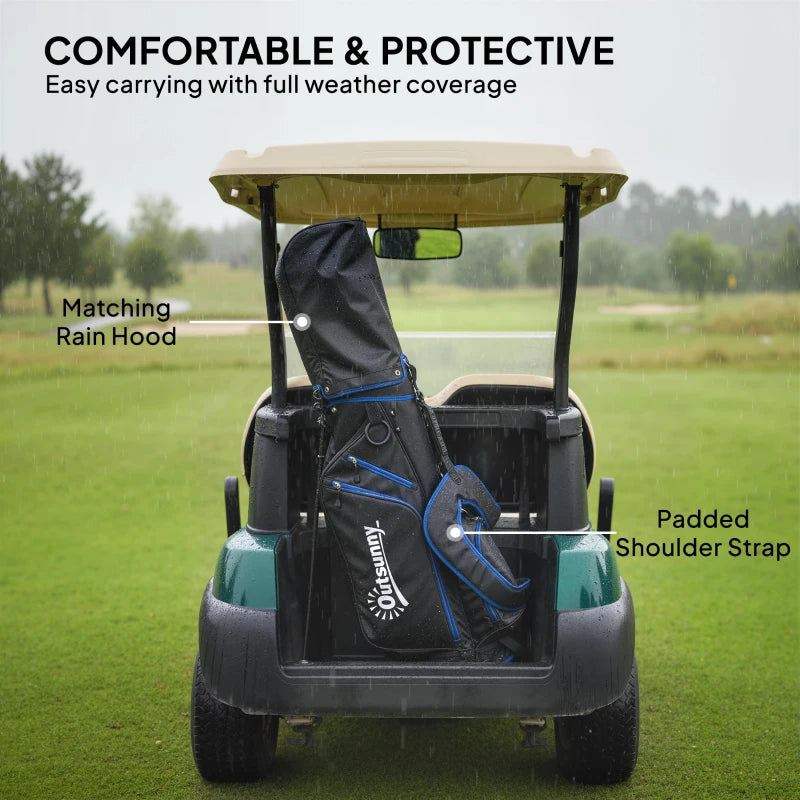 Ultra-Lightweight Golf Stand Bag with 6-Way Dividers and Cooler Pocket, All-Weather Men's Golf Bag, Blue