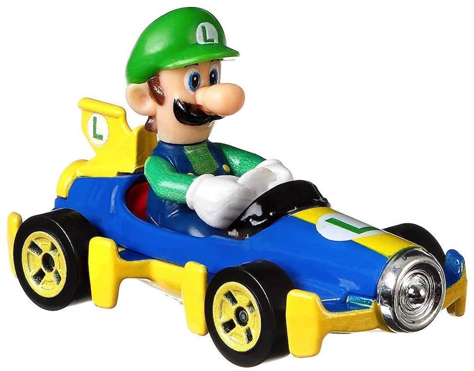Hot Wheels Die-Cast 1/64 Mario Kart - Luigi Mach 8 Kart