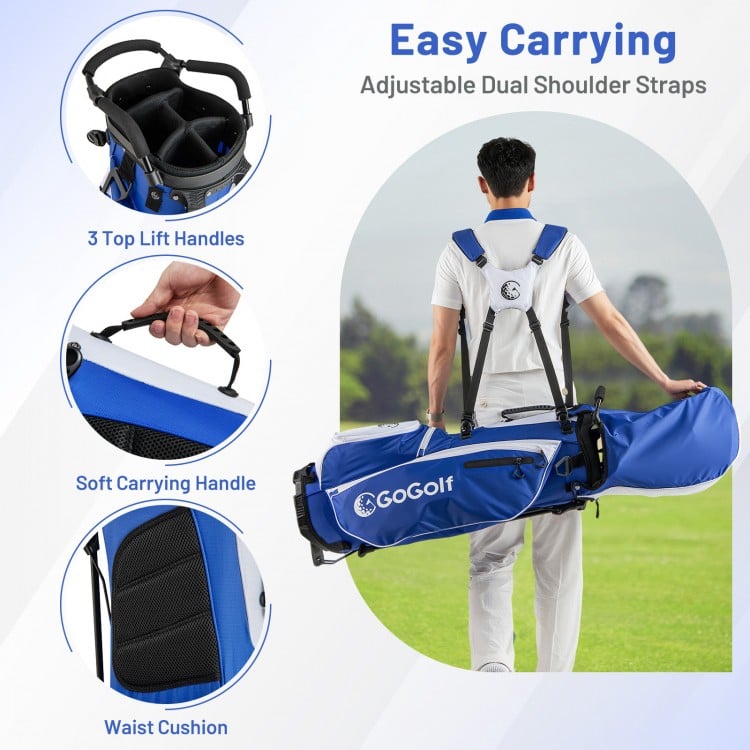 Men's Complete Golf Clubs and Bag Set with Headcovers and Putter-Blue