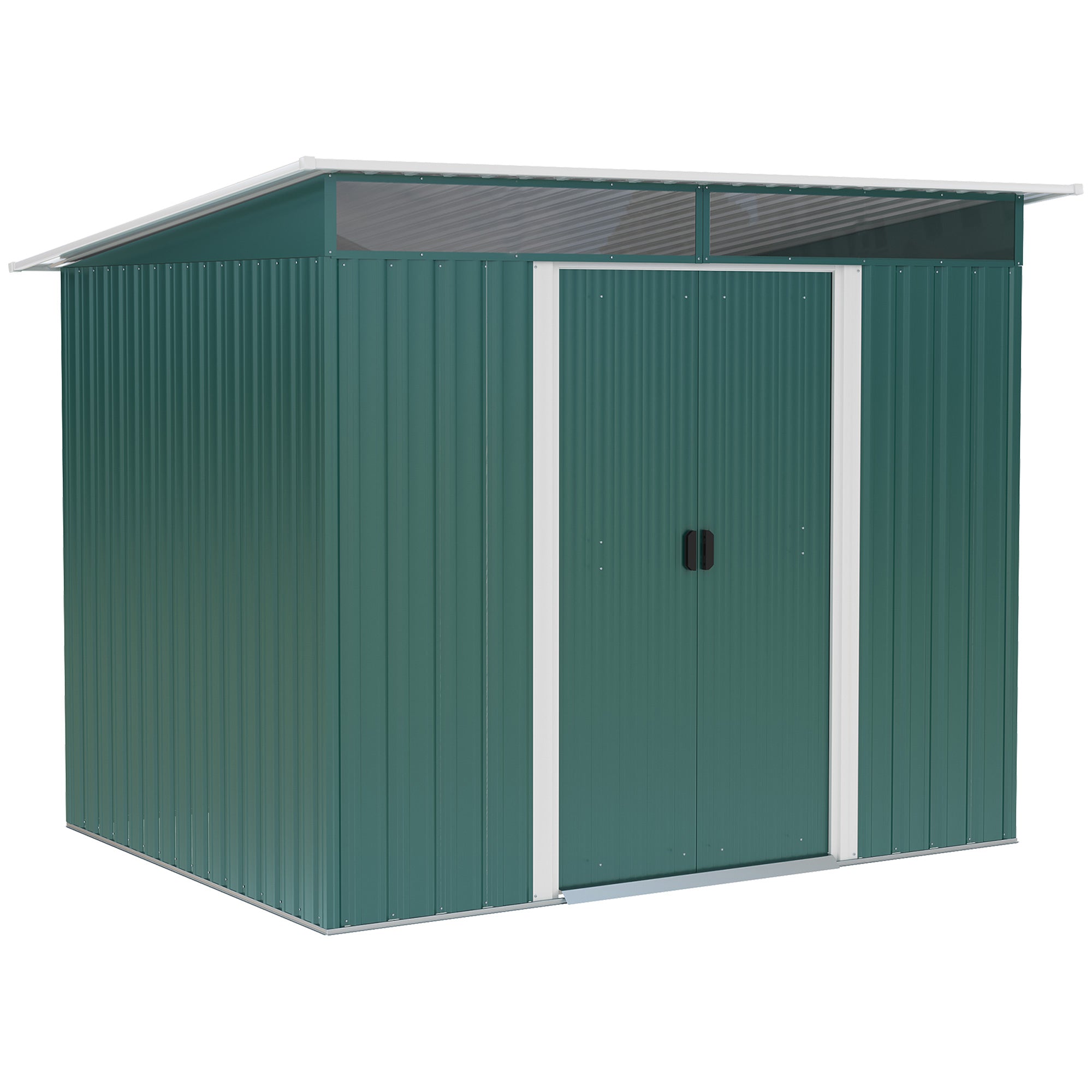 Outsunny 6' x 8.5' Outdoor Metal Garden Shed Utility Tool Storage Steel Backyard House, Dark Green