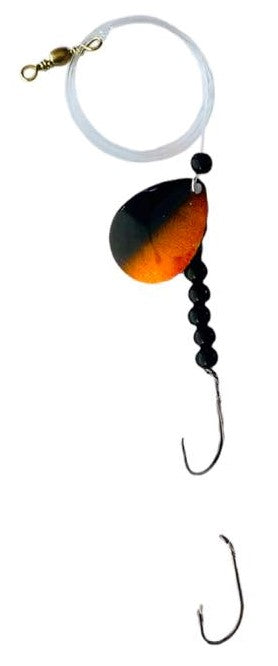 Double Hook Colorado Spinner – Midnight Gold Blade Lure