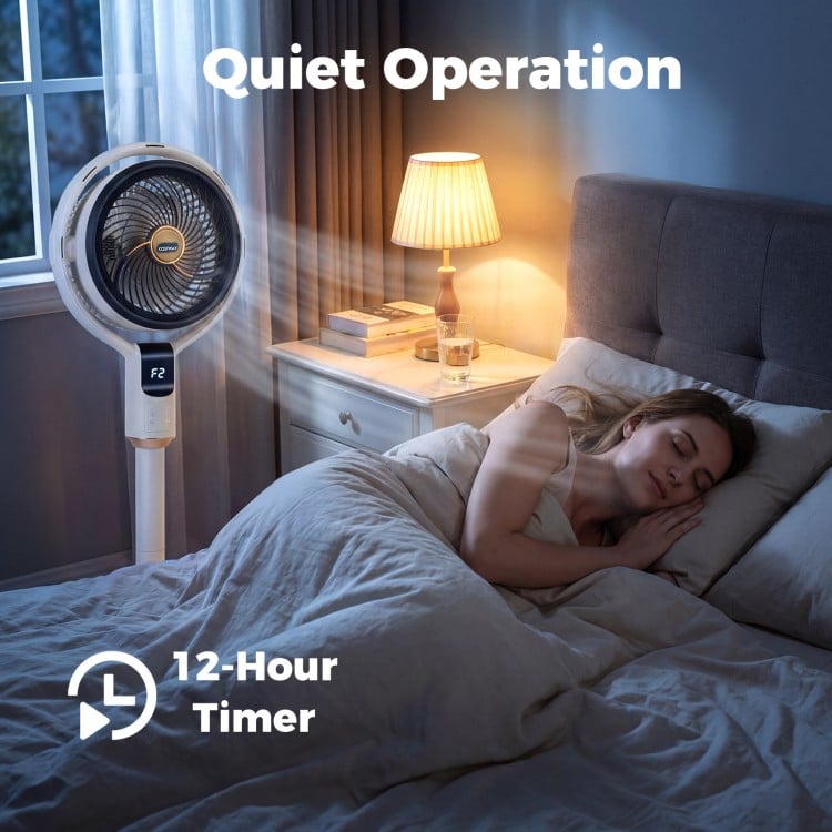 Misting Pedestal Fan Air Circulator with 90° Auto Oscillation Floor Standing Fan with 8 Speeds