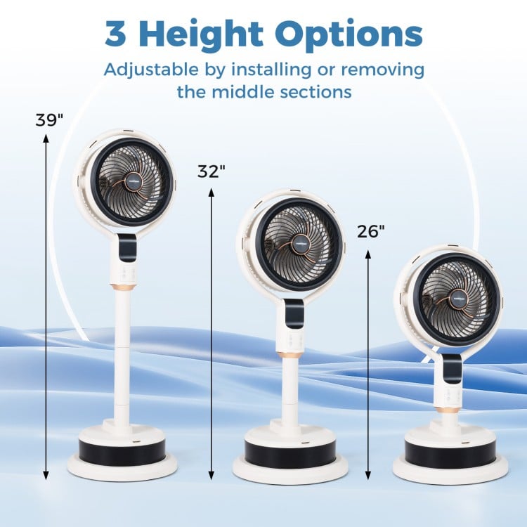 Misting Pedestal Fan Air Circulator with 90° Auto Oscillation Floor Standing Fan with 8 Speeds