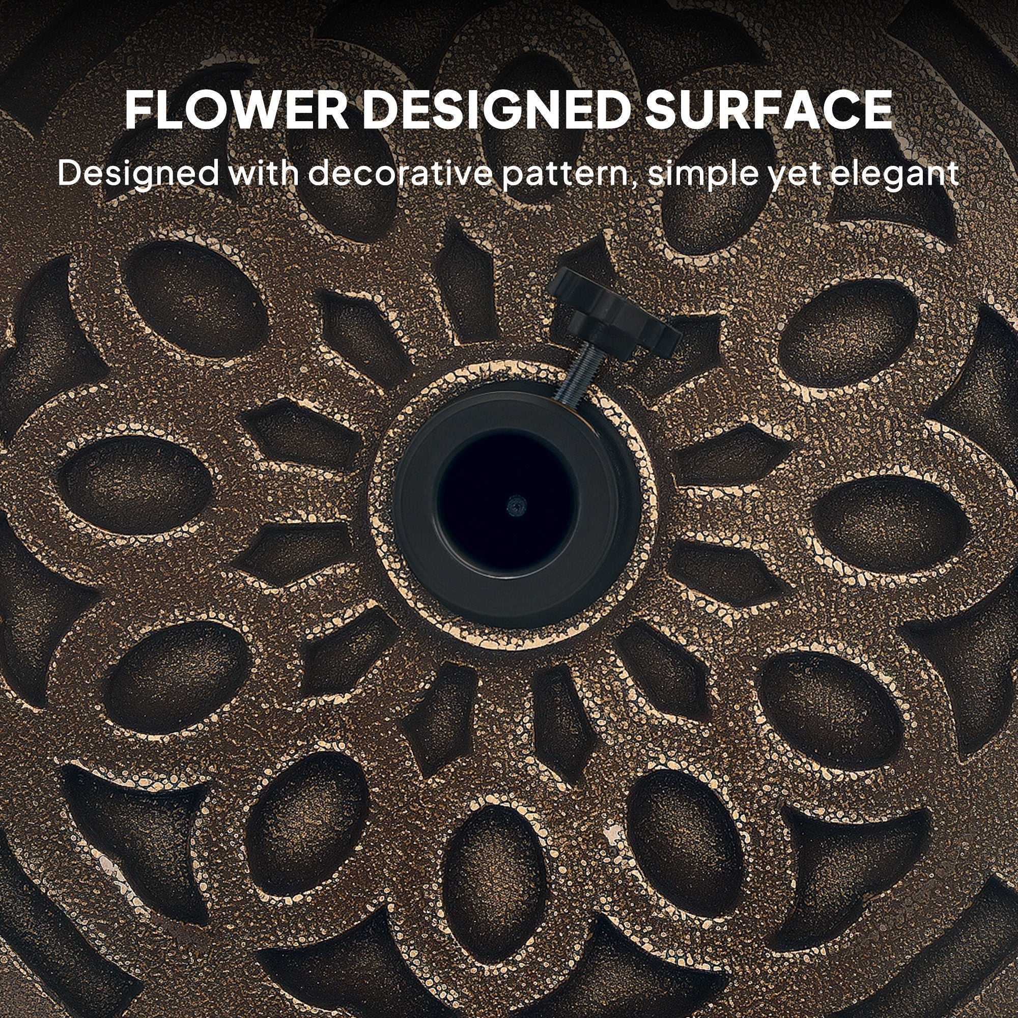 Outsunny Round Patio Umbrella Base with Wheels, 46lbs Resin Umbrella Stand Base, Heavy Duty Patio Umbrella Holder for 1.3"/1.5"/1.9" Poles for Outdoor, Lawn, Poolside, Bronze