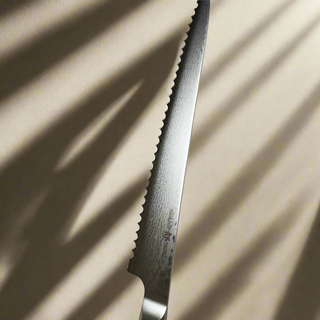 Miyako SUS 240mm Bread Slicer | 33 Layer Damascus Steel Blade – Made in Japan