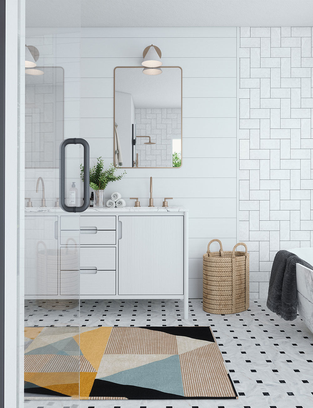 Mizza Black Yellow Multicolor Rug