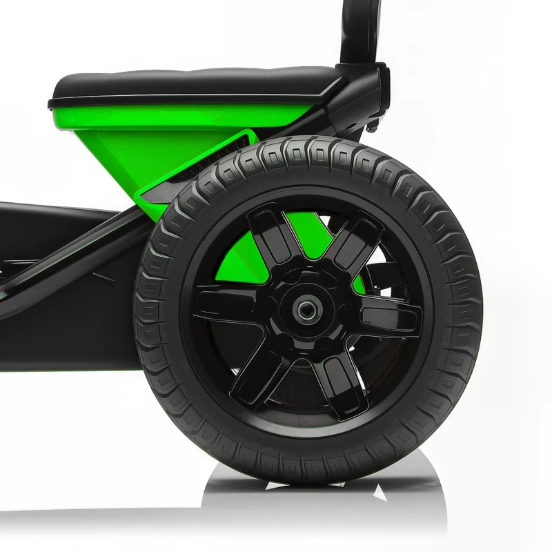 Qaba Pedal Go Kart for Kids 2-5 Years Old with Silent EVA Wheels, Metal Frame, Green