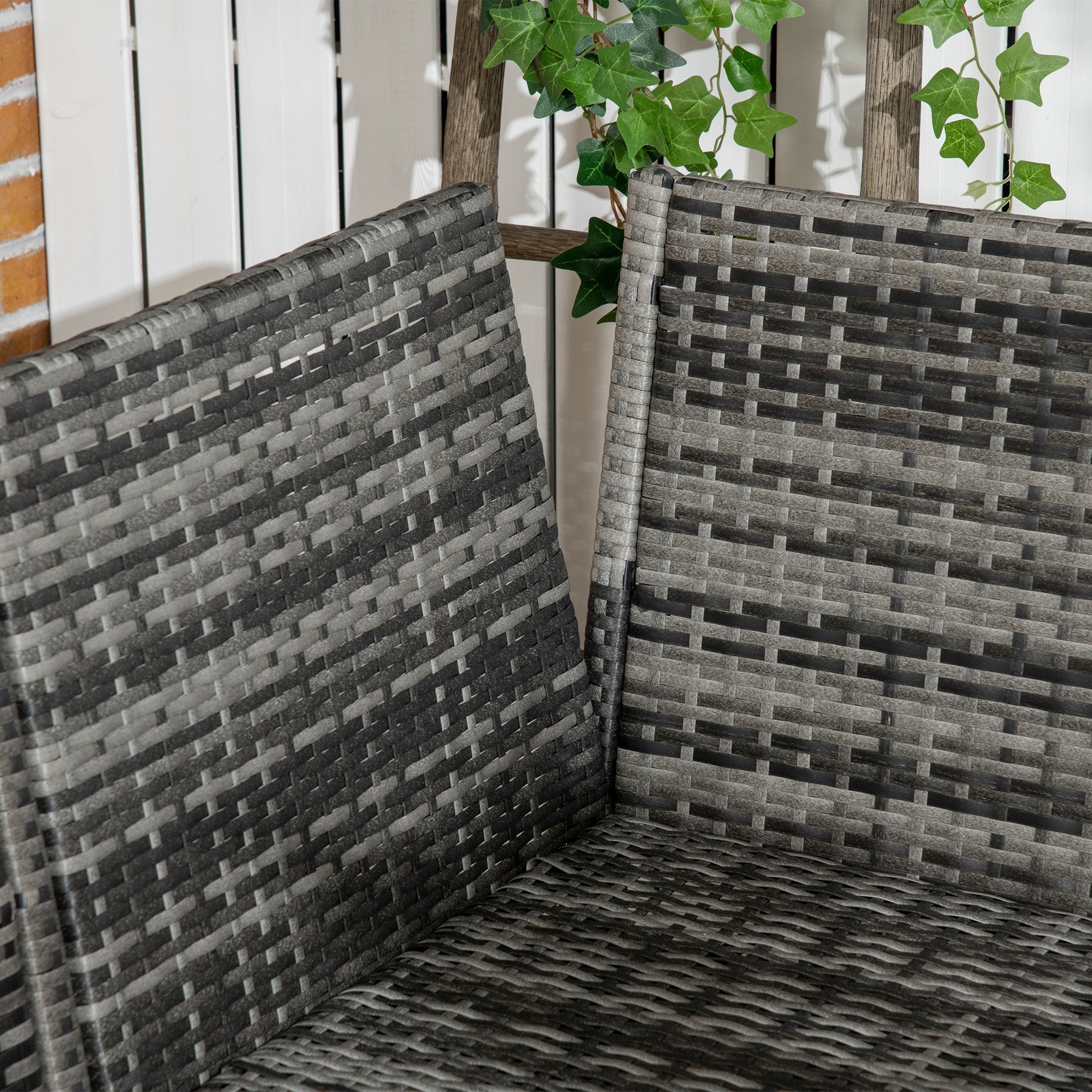 Outsunny 6pc Outdoor Patio Dining Set PE Rattan Sofa Chair Table Cushions Khaki