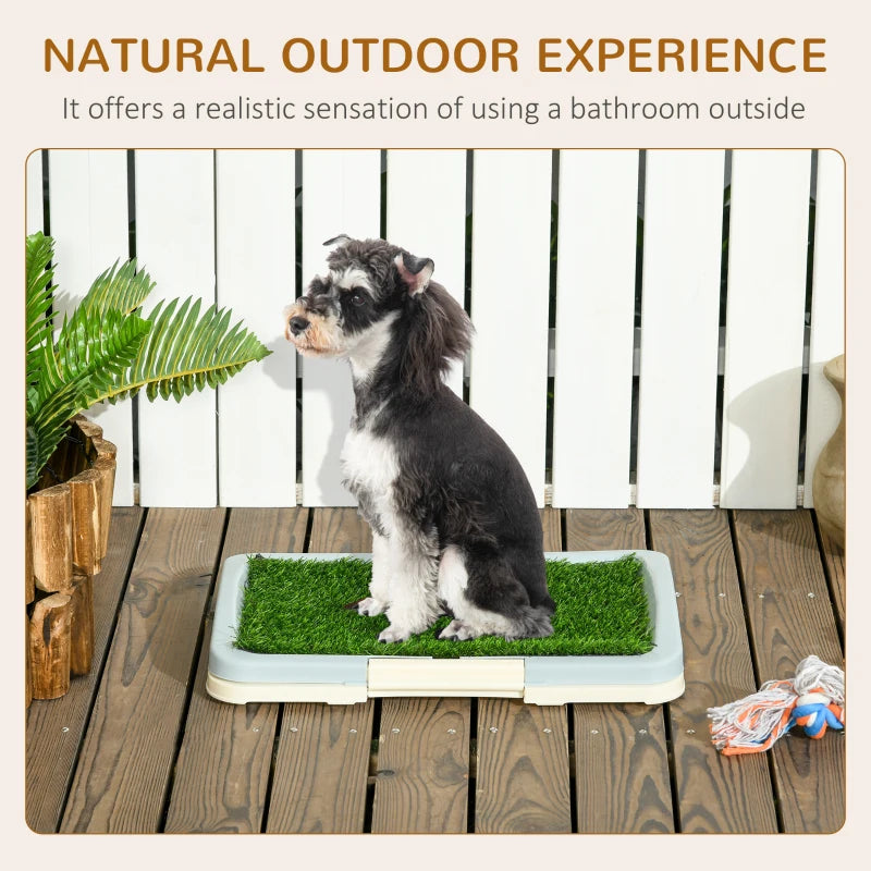 Puppy Training Pad, Indoor Portable Puppy Pad, with Artificial Grass, Grid, Panel, Tray, 18.3" x 13.4"