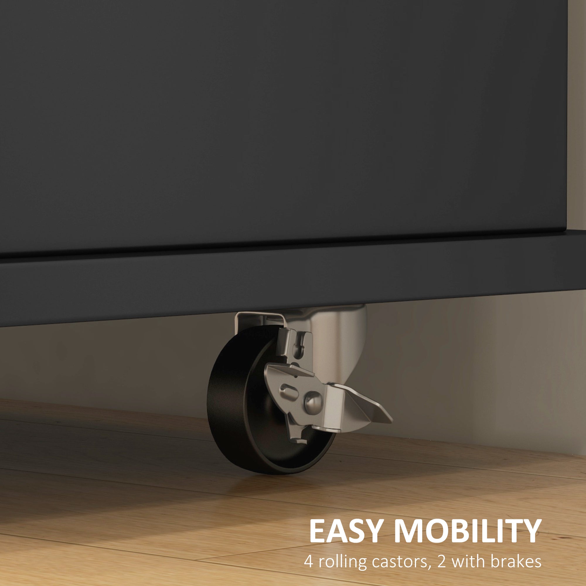 HOMCOM Mobile Kitchen Island: On Wheels, Drop Leaf, Drawers, Natural Wood Top, Storage Cart