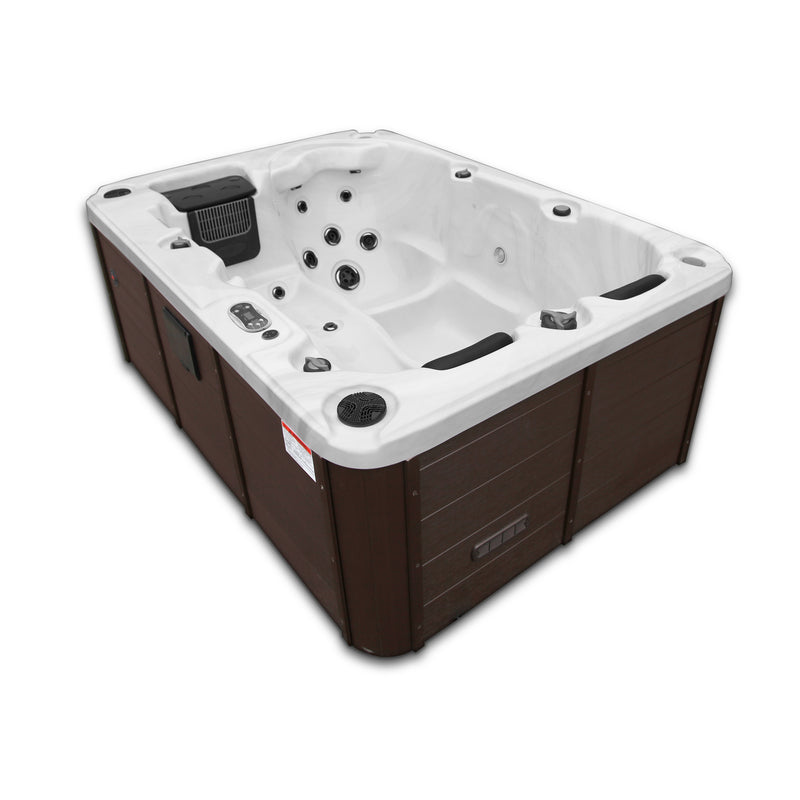 Montreal 3-Person Plug & Play Hot Tub | 24 Jets, No-Float Lounger, LED Lighting & Aromatherapy