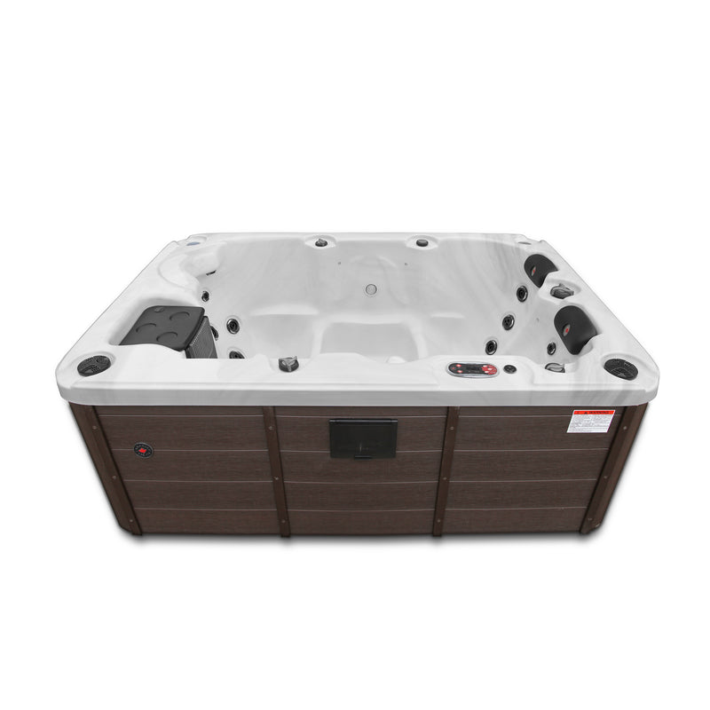 Montreal 3-Person Plug & Play Hot Tub | 24 Jets, No-Float Lounger, LED Lighting & Aromatherapy