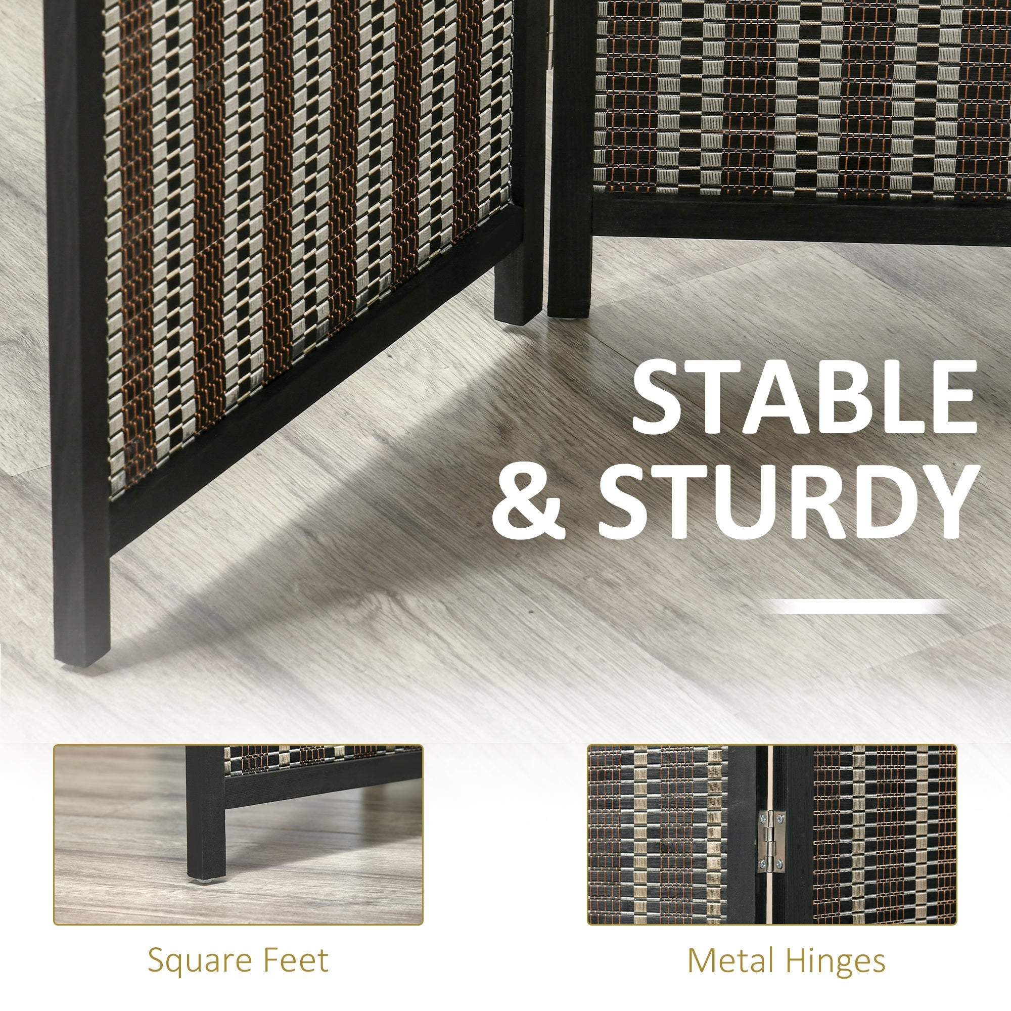 HOMCOM Bamboo Bliss: 4-Panel 6ft Tall Folding Bamboo Room Divider, Indoor Privacy Screen for Bedroom, Office, Brown Finish