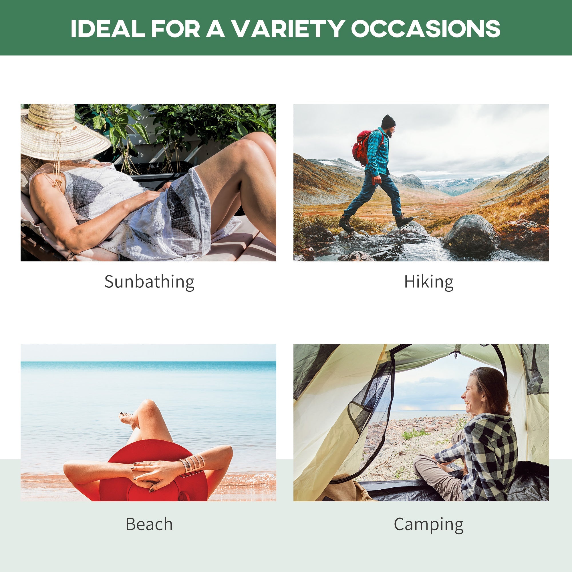 Outsunny Folding Camping Cot for Adults Portable Outdoor Sleeping Bed for Office Beach Home Green