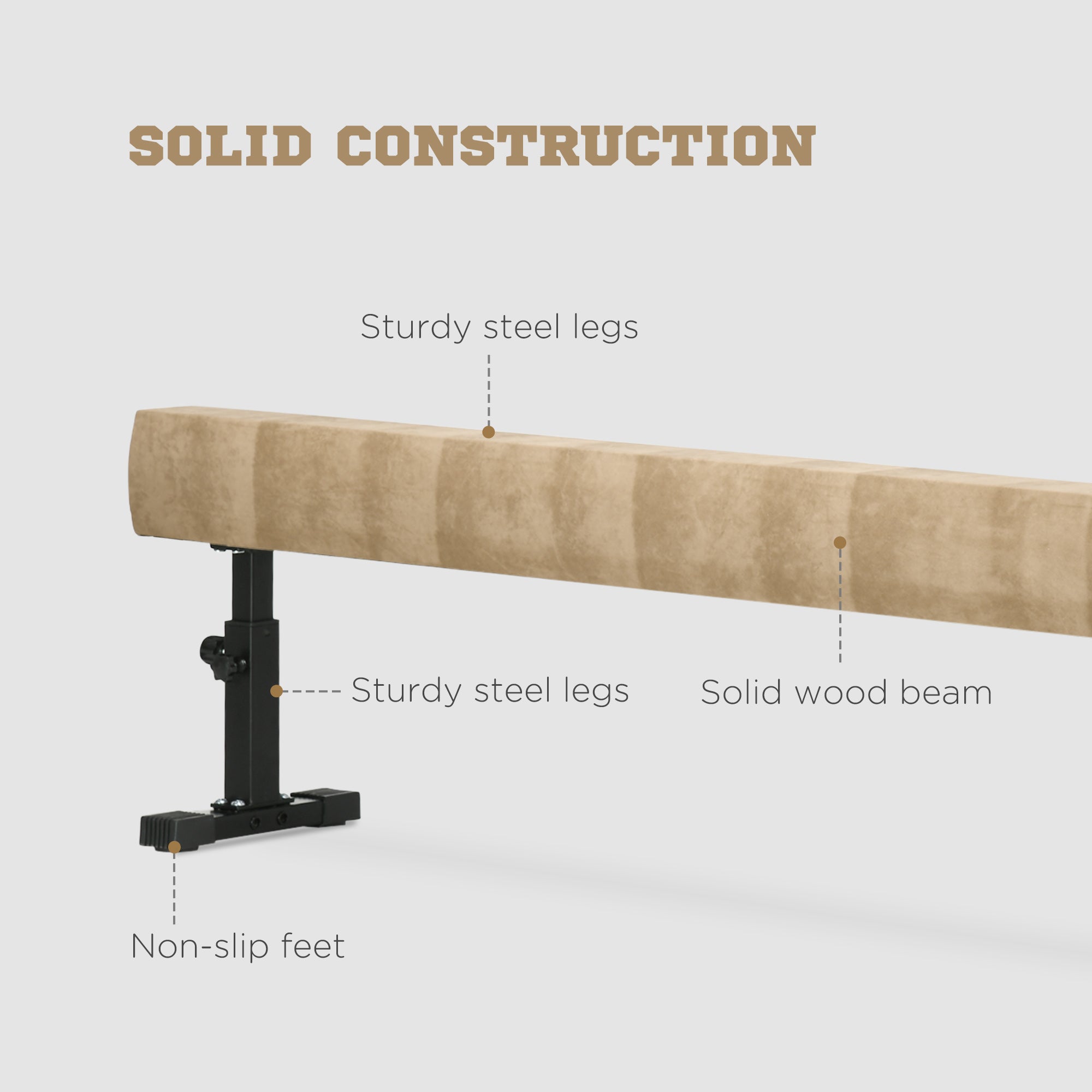 Soozier 7.5ft Adjustable Gymnastics Balance Beam with Wheels for Kids 8-12 Years Old Gym Equipment