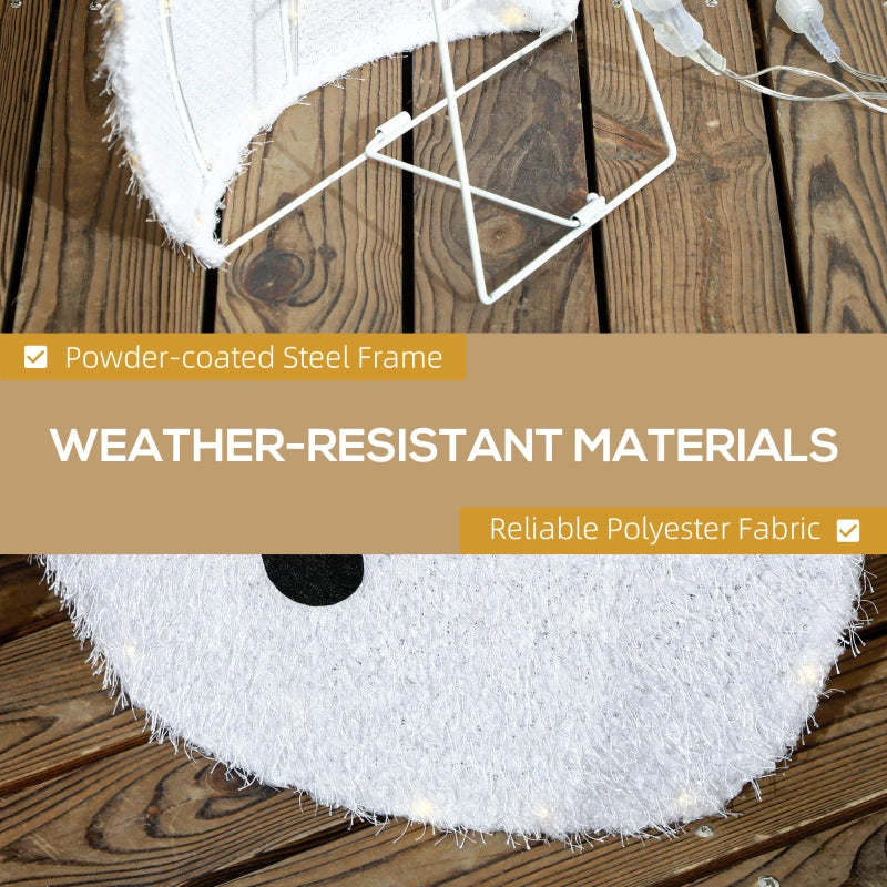 Light Up Snowman Yard Decoration, Lighted Snowman Christmas Decoration for Indoor and Outdoor, White