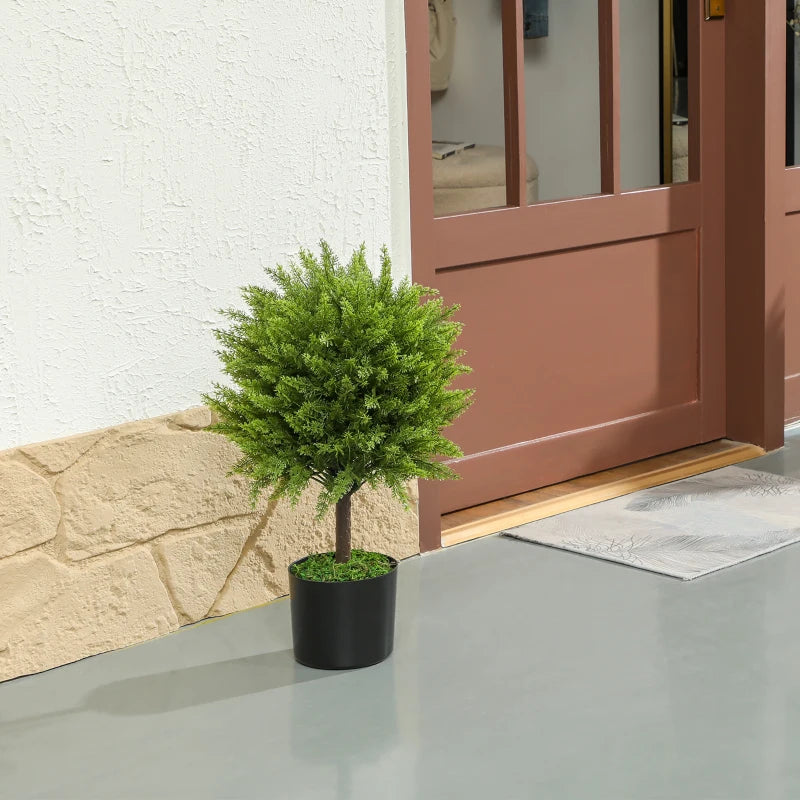Decorative Artificial Plants, Cedar Topiary Trees in Pots, Fake Plants for Home Indoor outdoor Decor, Green