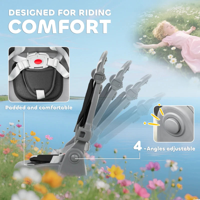 Qaba 6 in 1 Toddler Tricycle for 1-5 Years Old with Push Handle, Removable Canopy, Rotatable Seat, Black