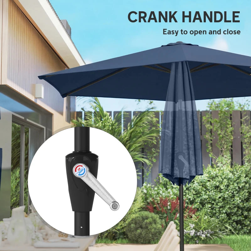 9FT Patio Umbrella, Outdoor Table Patio Umbrellith Tilt, Crank, 6 Ribs, UV Protection for Garden, Lawn, Deck, Backyard