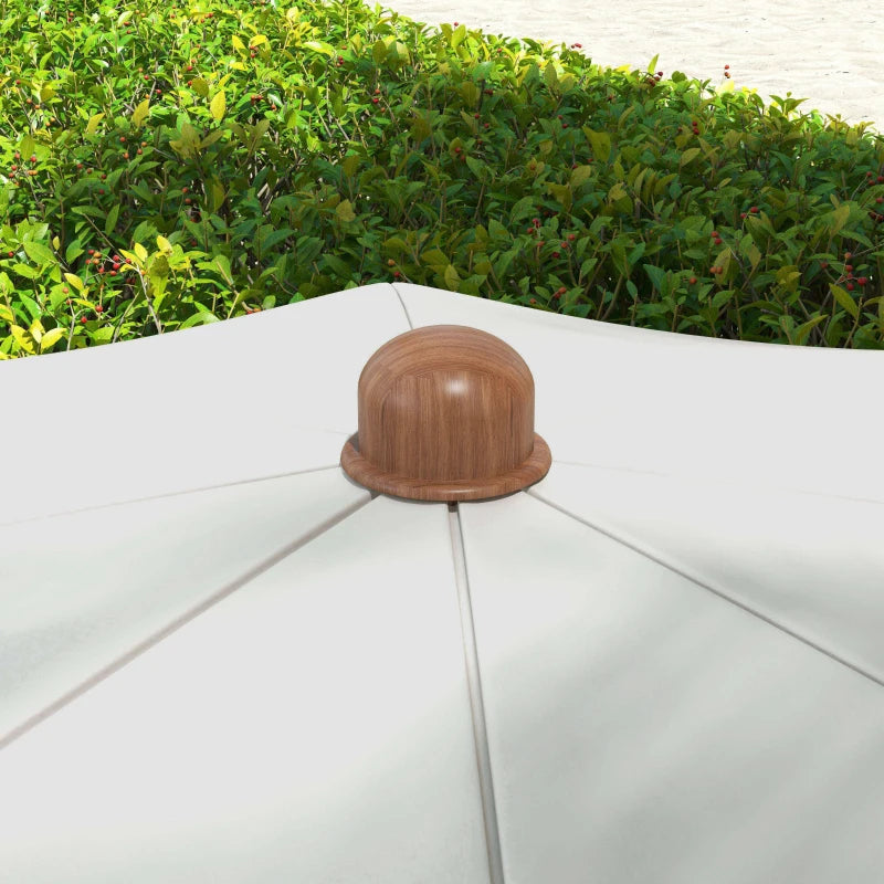 6.2' Beach Umbrella for Travel, Vent, Ruffles, Carry Bag, Portable Outdoor Umbrella for Garden, Light Grey