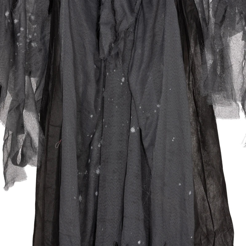 HOMCOM 6.4' Life-Size Winged Grim Reaper – Animated Halloween Decoration, Light-Up Eyes