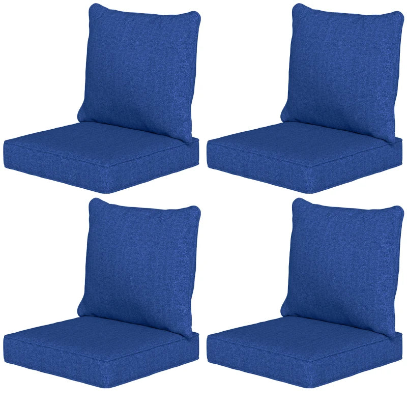 Outdoor Chair Cushions Set of 4, Fade Resistant Patio Chair Cushions for Outdoor Furniture, 24" x 24", Navy Blue