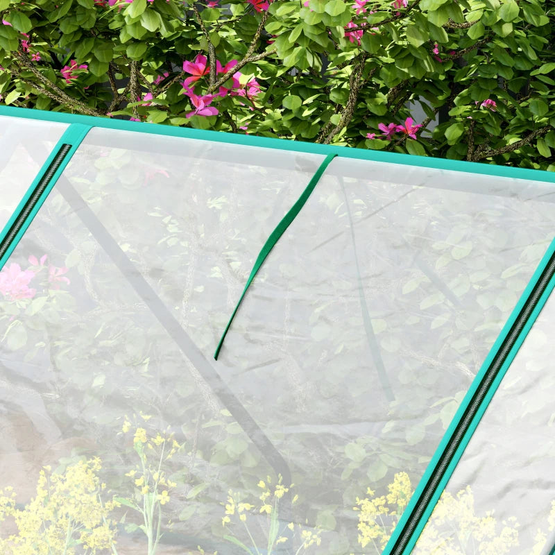 Portable Mini Greenhouse Tunnel Growing Tent Plants Flower Warm House w/ Zippered Roll-up Doors, Clear