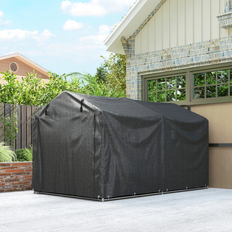 Outdoor Storage Shed, UV Resistant Bike Tent with Roll-up Zipper Door, Portable Shed for Bike, Motorcycle, Black