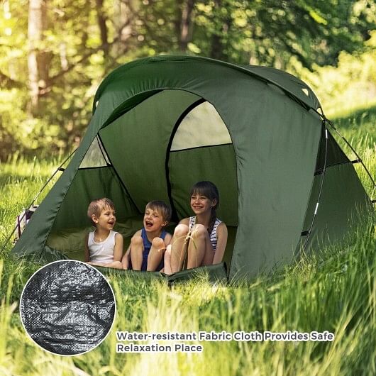 2-Person Outdoor Camping Tent with External Cover-Green - Free Shipping