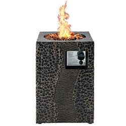 16 Feet Square Outdoor Propane Fire Pit with Lava Rocks Waterproof Cover 30 000 BTU - Free Shipping