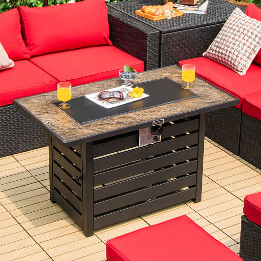 42 Inch 50000 BTU Propane Fire Pit Table with Ore Powder Surface - Free Shipping