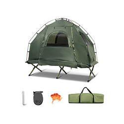 1-Person Folding Camping Tent with Sunshade and Air Mattress - Free Shipping