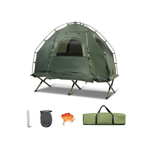 1-Person Folding Camping Tent with Sunshade and Air Mattress - Free Shipping