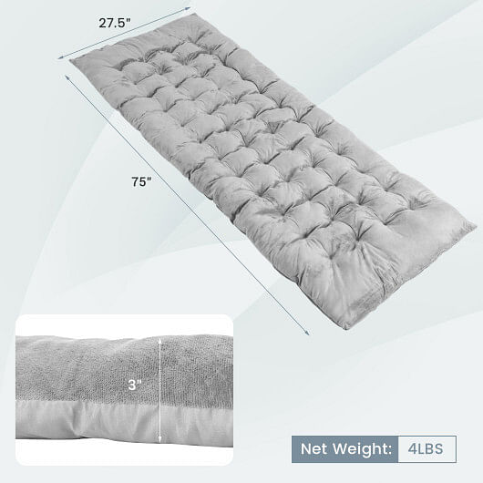75 x 27.5 Inch Camping Cot Pads with Soft and Breathable Crystal Velvet-Gray - Free Shipping