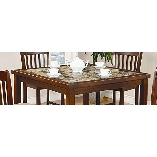 Casual 5-Piece Dining Set with Microfiber Padded Counter Height Stools - Free Shipping