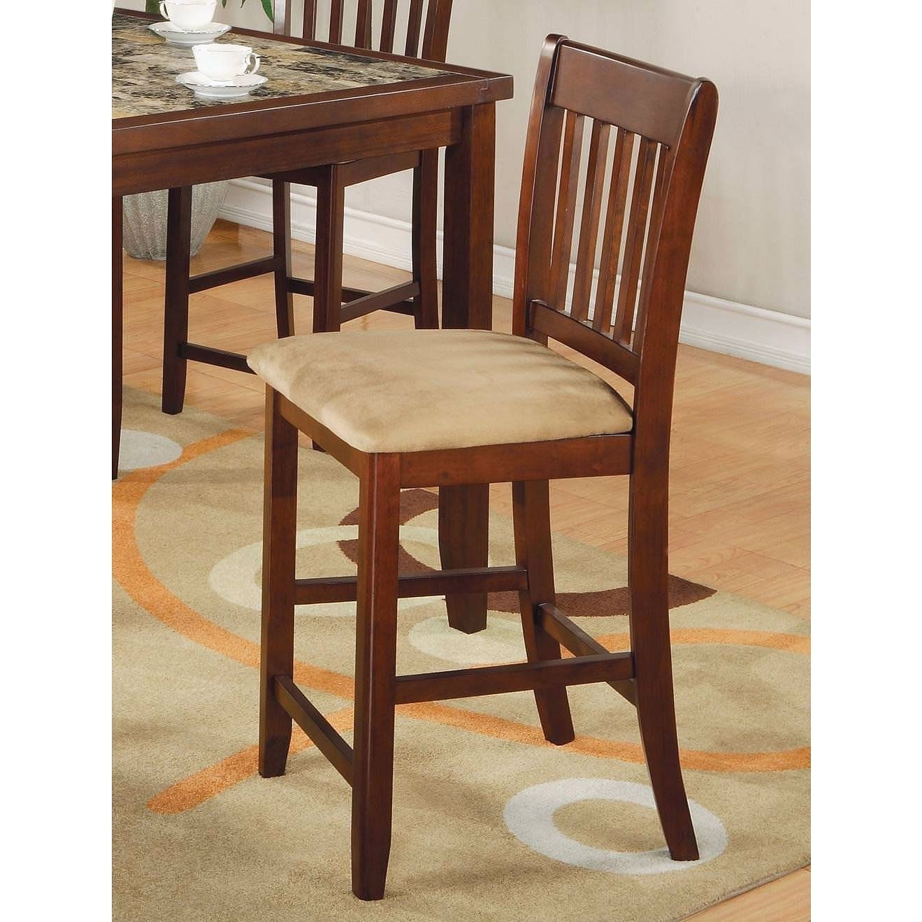 Casual 5-Piece Dining Set with Microfiber Padded Counter Height Stools - Free Shipping