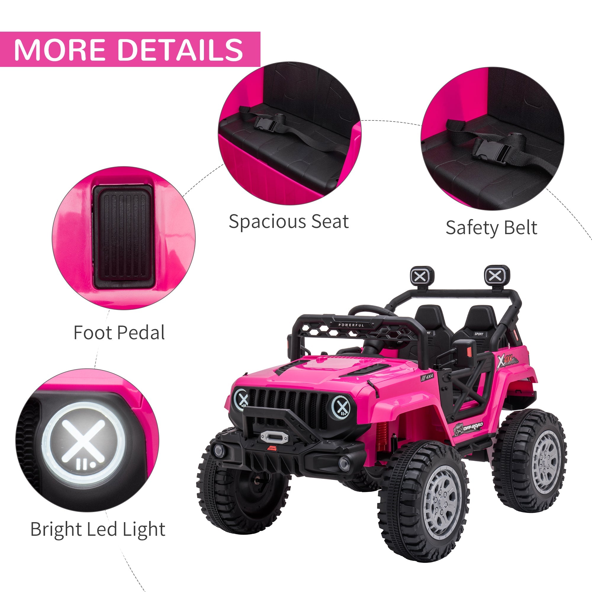 Aosom 12V Kids Ride-on Truck with Remote Control, Battery-Operated Kids Car with Led Lights, Electric Ride on Toy with Spring Suspension| Aosom Canada