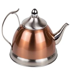 1 Quart Stainless Steel Teapot Kettle in Copper Finish with Tea Infuser - Free Shipping