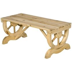 Outdoor Farmhouse Patio Backyard 2-Person Garden Bench in Natural Finish - Free Shipping