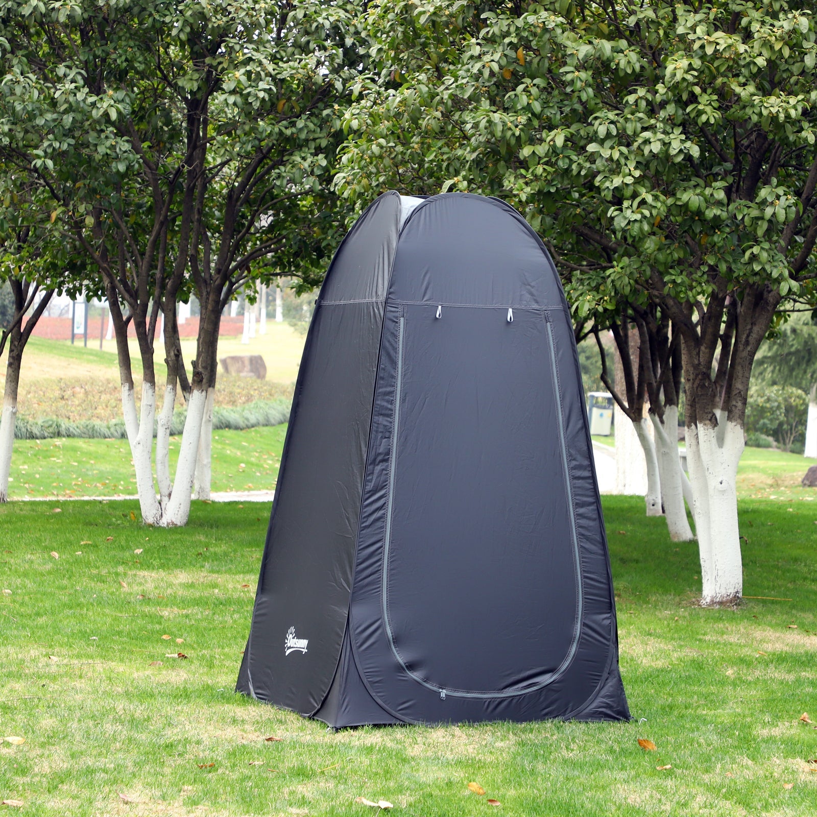 Outsunny Portable Pop Up Shower Tent Privacy Changing Room for Outdoor Dressing Fishing with Carry Bag Black
