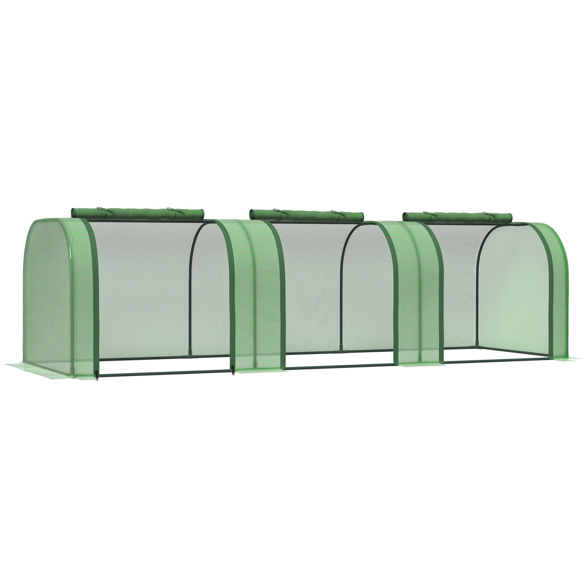 Outsunny Compact Greenhouse Haven: Mini Tunnel Greenhouse w/ PE Cover, Steel Fram, Zipped Doors for Compact Garden Growing, Dark Green