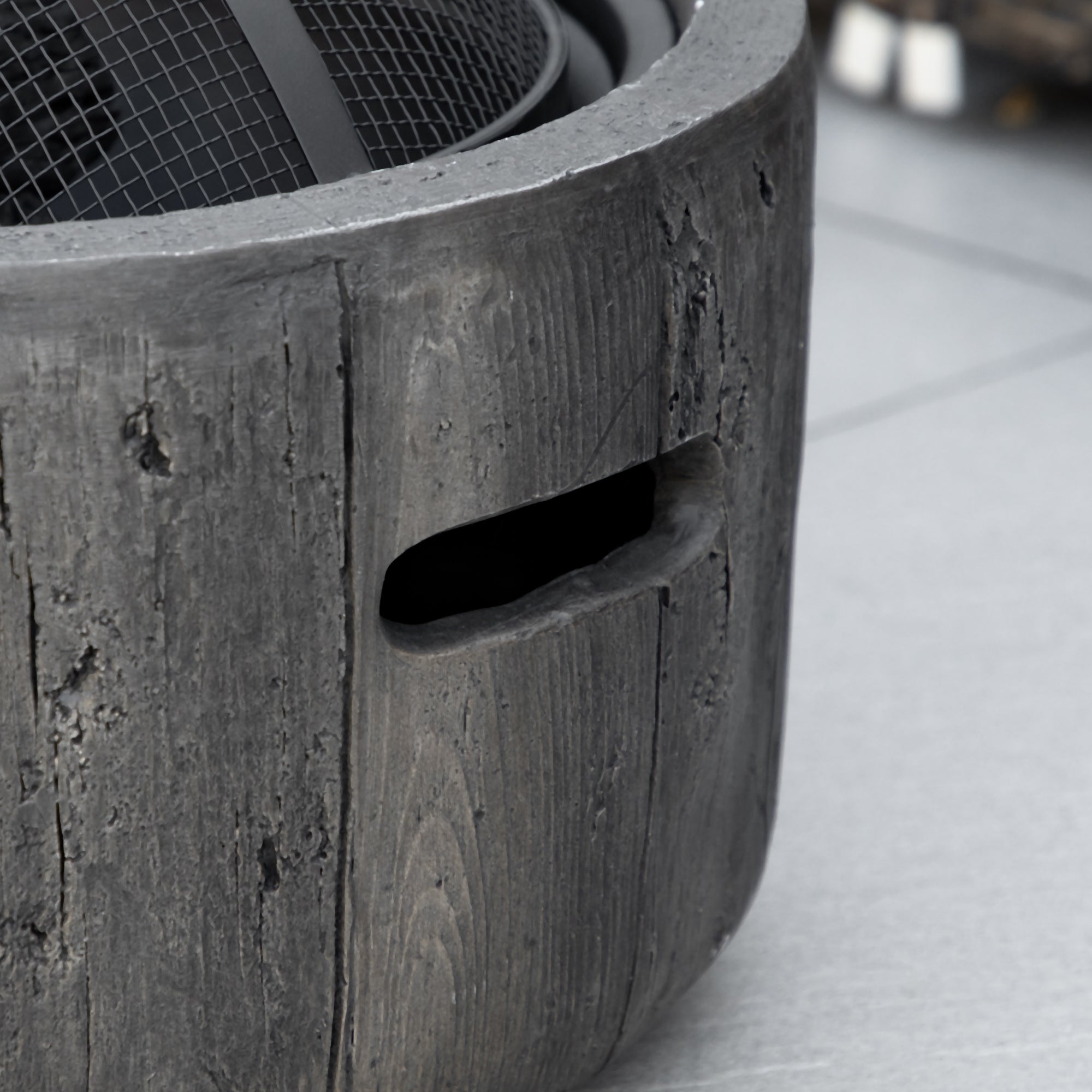 Outsunny 18" Metal Outdoor Fire Pit with Spark Cover, Poker Wood Burning Fire Bowl with Side Handles for Patio, Picnic, Dark Brown