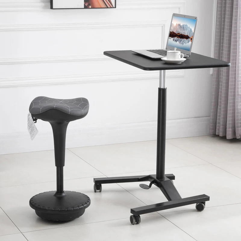 Backless Wobble Stool Chair, Standing Desk Chair, Adjustable Learning Stool for Office Desks, with Rocking Motion, Grey