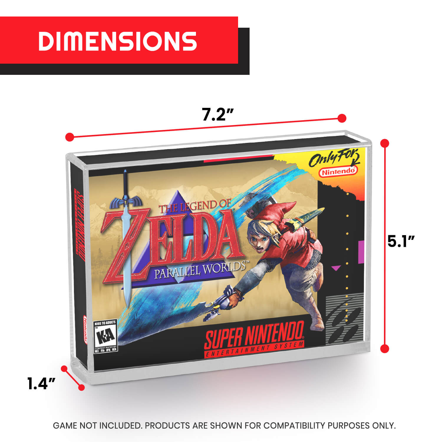 Acrylic Display Protector for SNES Games and N64 Game Box - Pack of 2