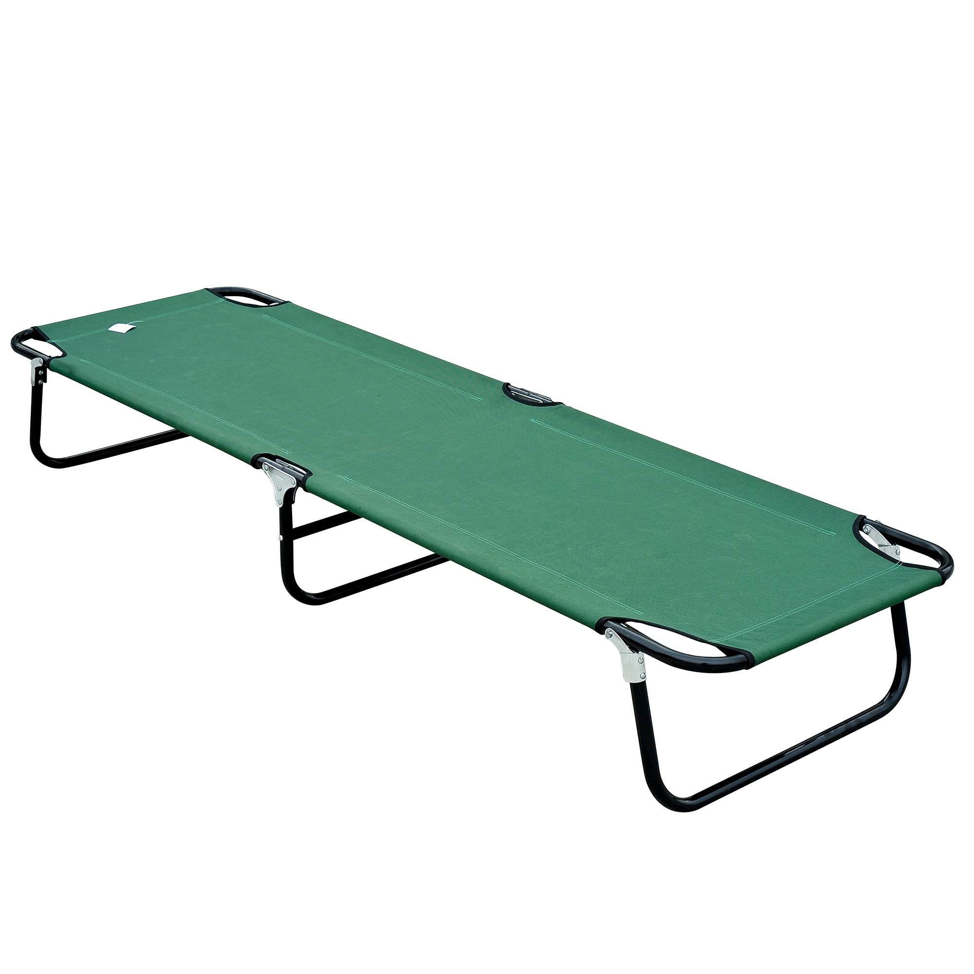 Outsunny Folding Camping Cot for Adults Portable Outdoor Sleeping Bed for Office Beach Home Green