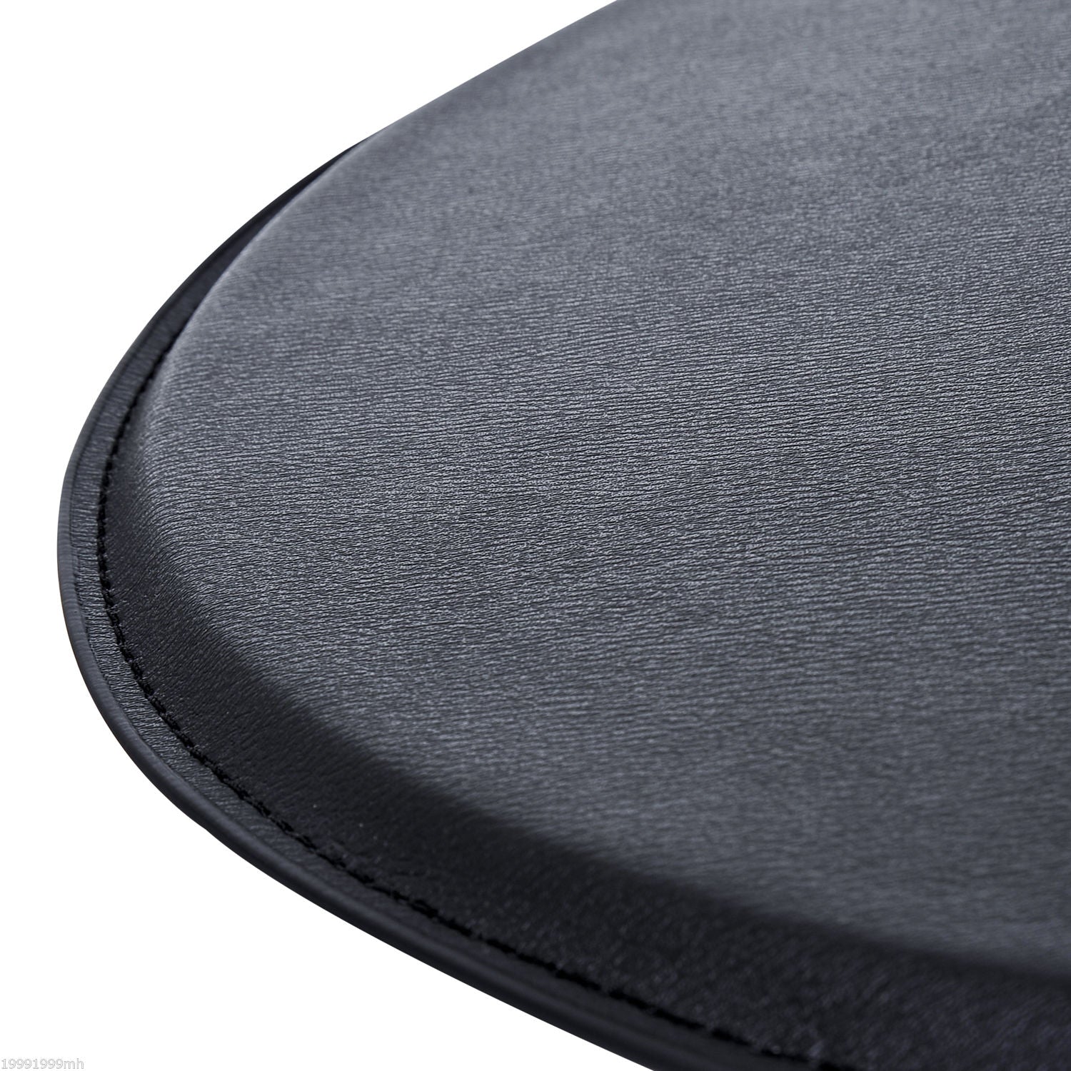 HOMCOM Adjustable Round Bar Table Modern Home Pub Bistro Desk Faux Leather Wooden Top Chrome Base Black