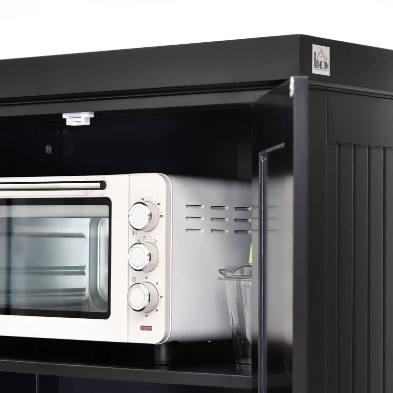 72" Kitchen Pantry, Freestanding Storage Cabinet with Drawer, Doors, Black