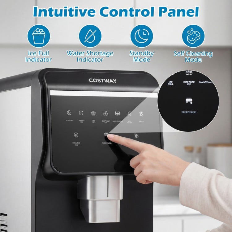 Nugget Ice Maker with Self Dispensing 80 LBS Per Day Chewable Pellet Ice Machine