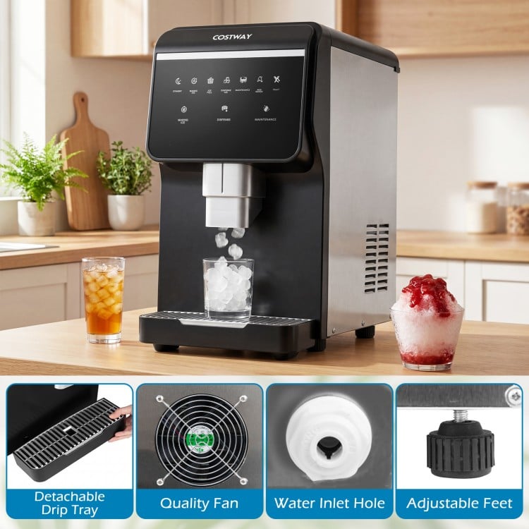 Nugget Ice Maker with Self Dispensing 80 LBS Per Day Chewable Pellet Ice Machine