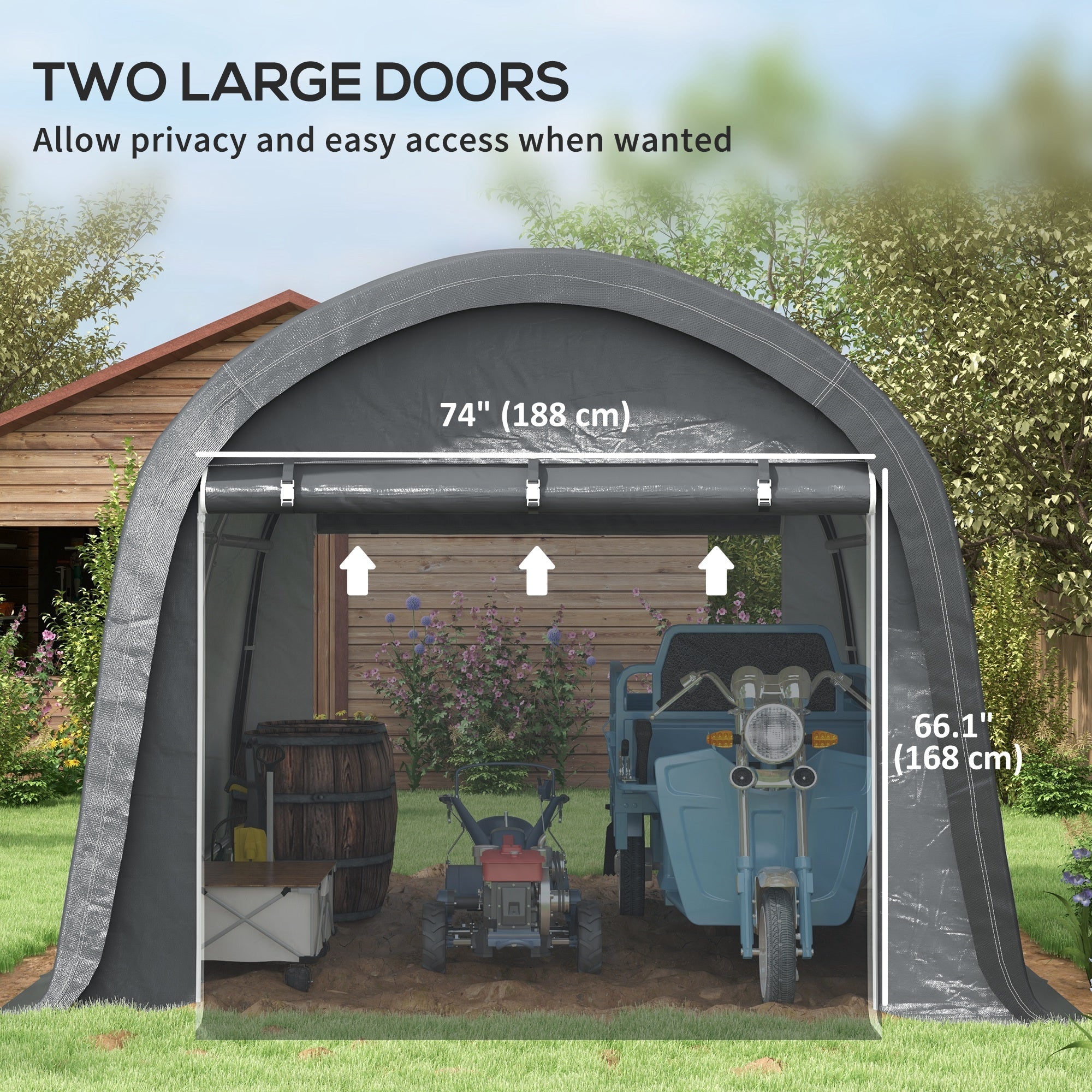 Outsunny 10'x10' Outdoor Storage Tent Heavy Duty Waterproof Portable Shed for Bikes Motorcycles Garden Tools